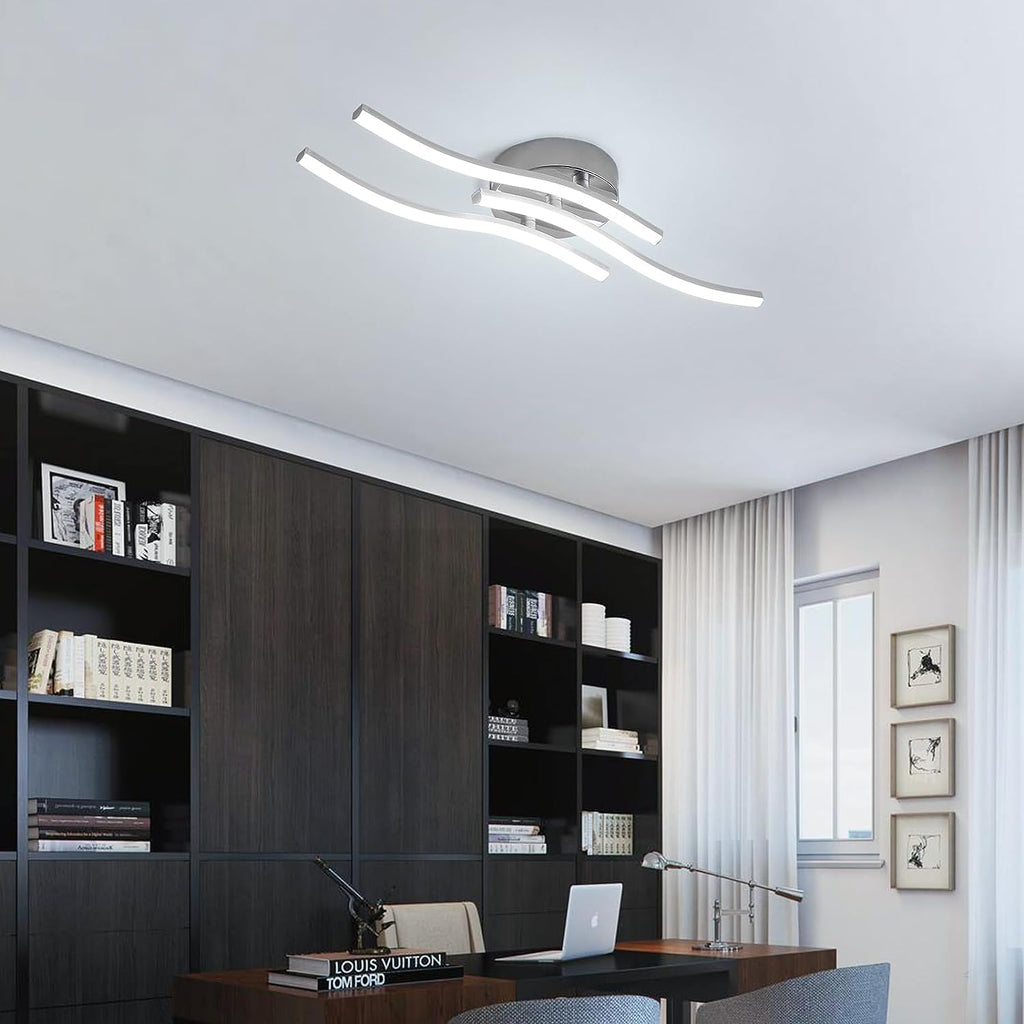 Ceiling Light - Silver Aluminium Frame, White Light