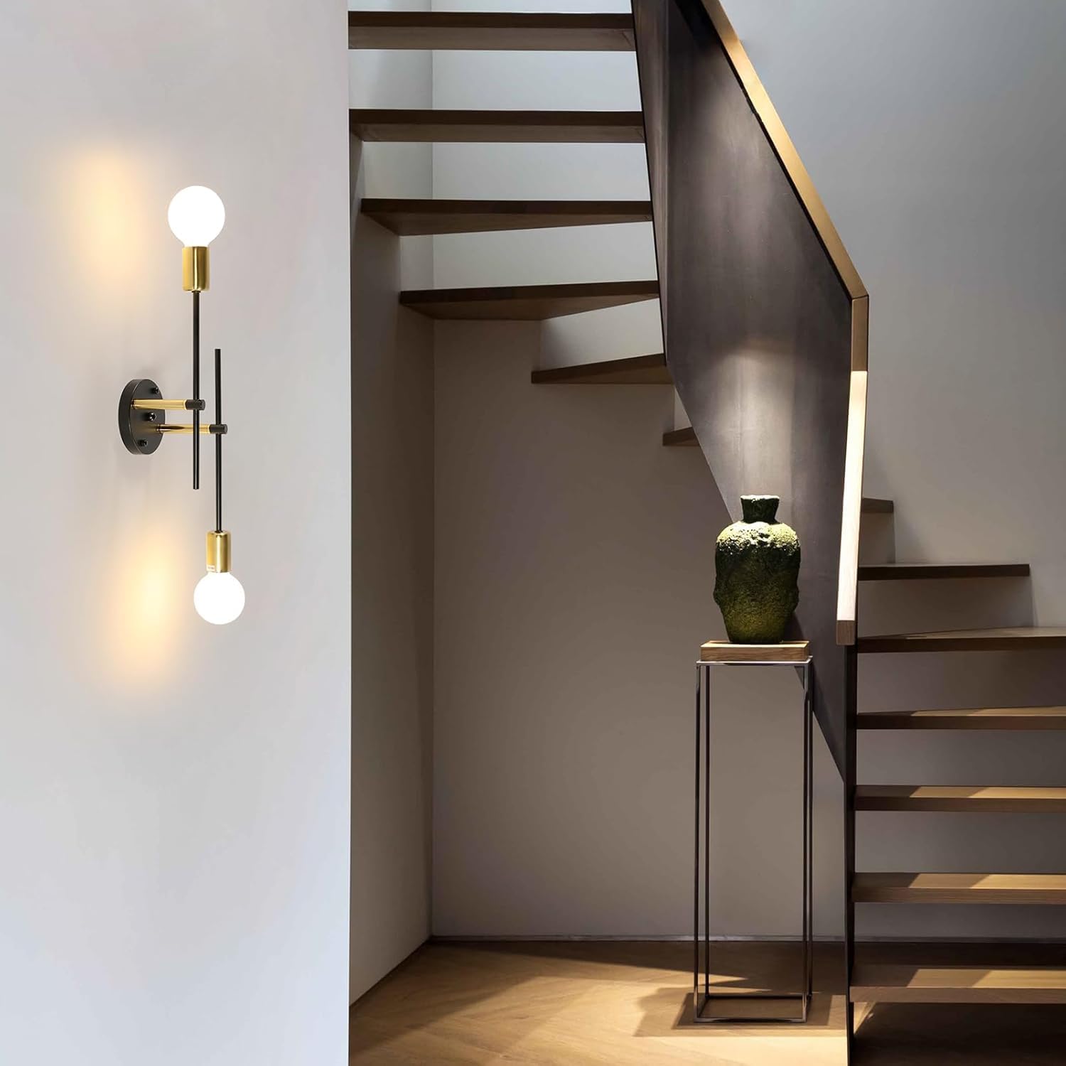 Ceiling Light - Black & Gold Metal Frame