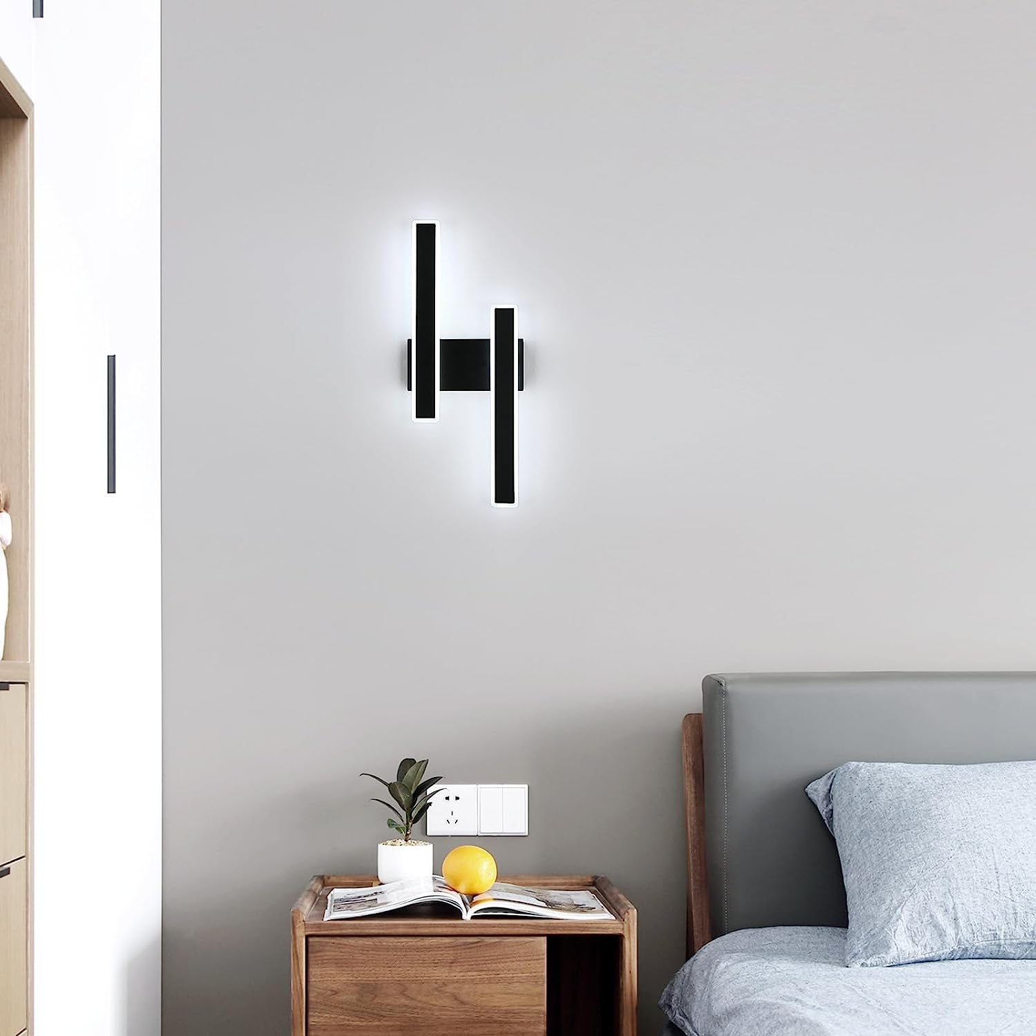 Wall Light - Black Acrylic Frame, White Light