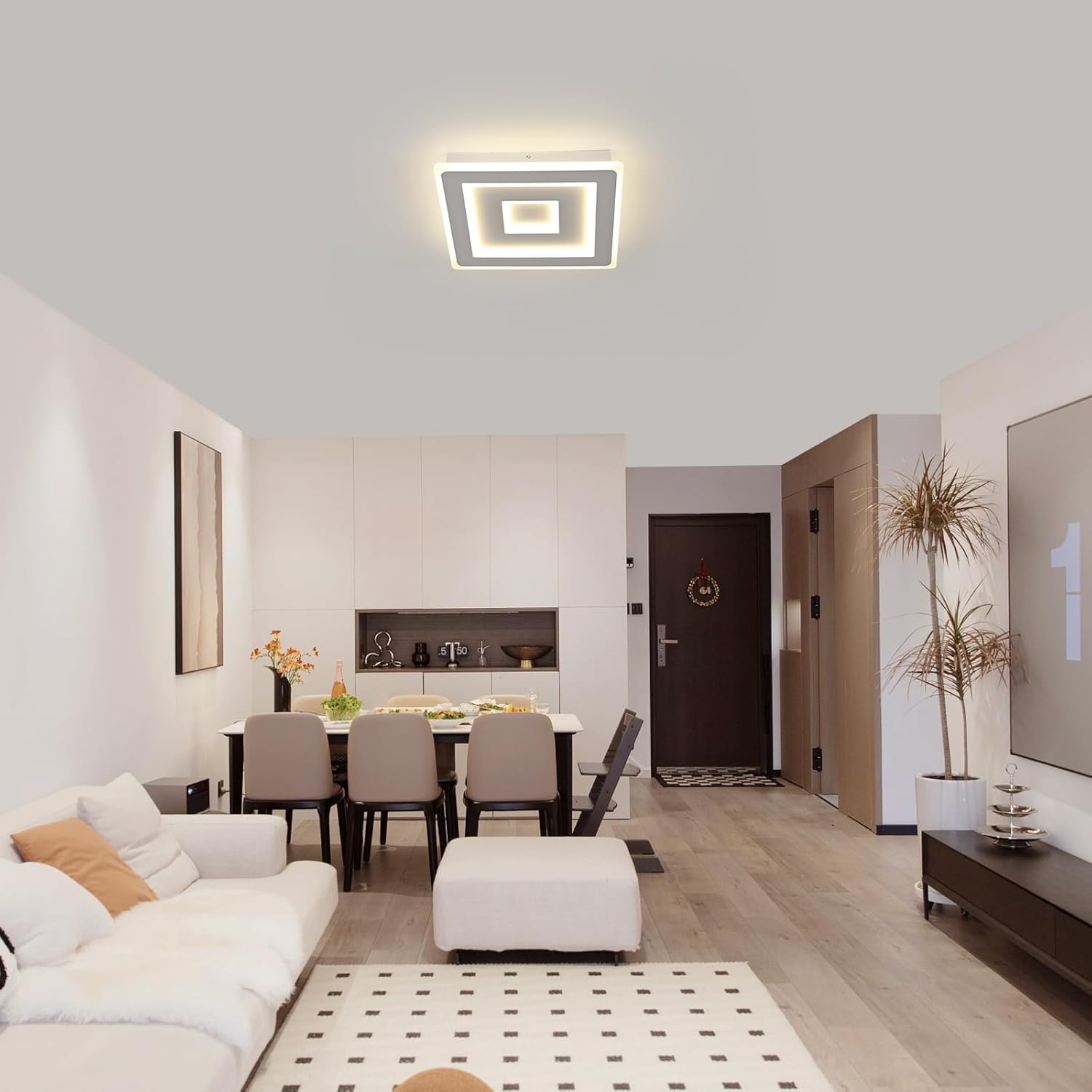 Ceiling Light - White Acrylic Frame, Natural Light
