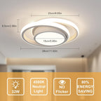 Ceiling Light - White Aluminium Frame, Natural Light