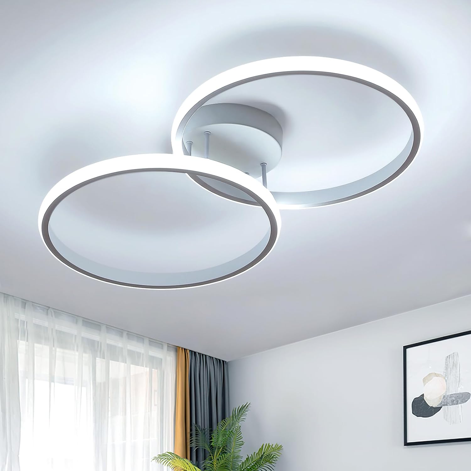 Ceiling Light - White Aluminium Frame, White Light