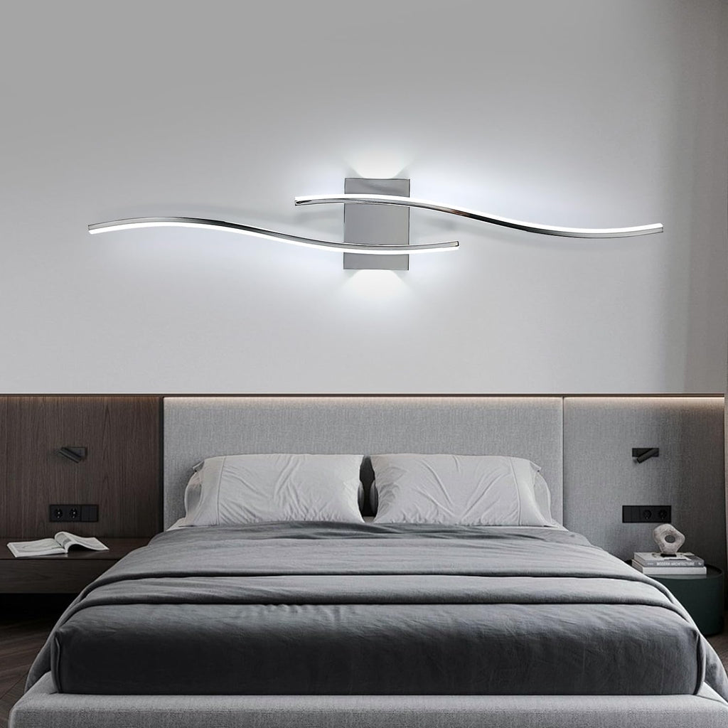 Wandleuchte - Rahmen aus verchromtem Aluminium, weißes Licht