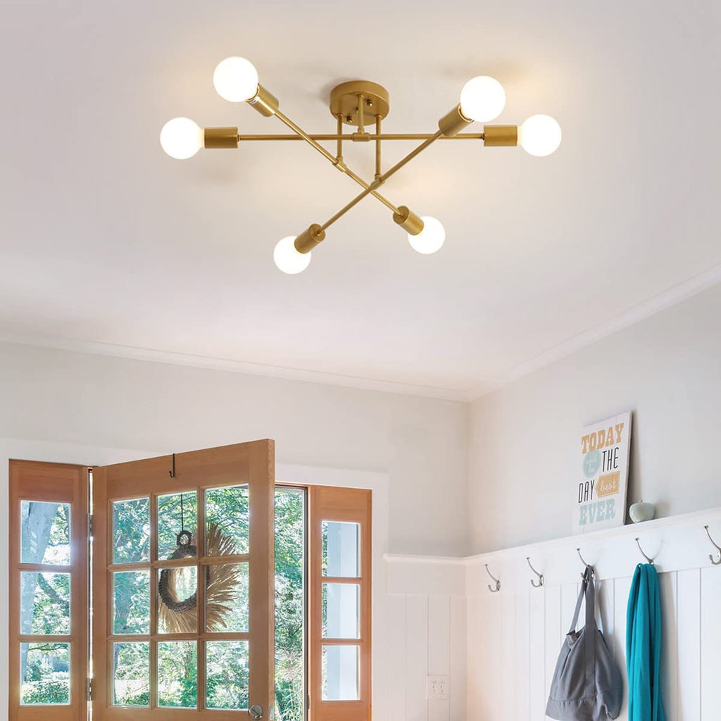 Ceiling Light - Gold Metal Frame