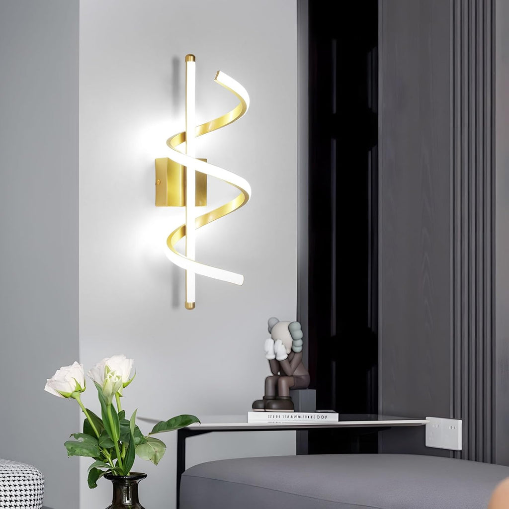 Wall Light - Gold Aluminium Frame, White Light