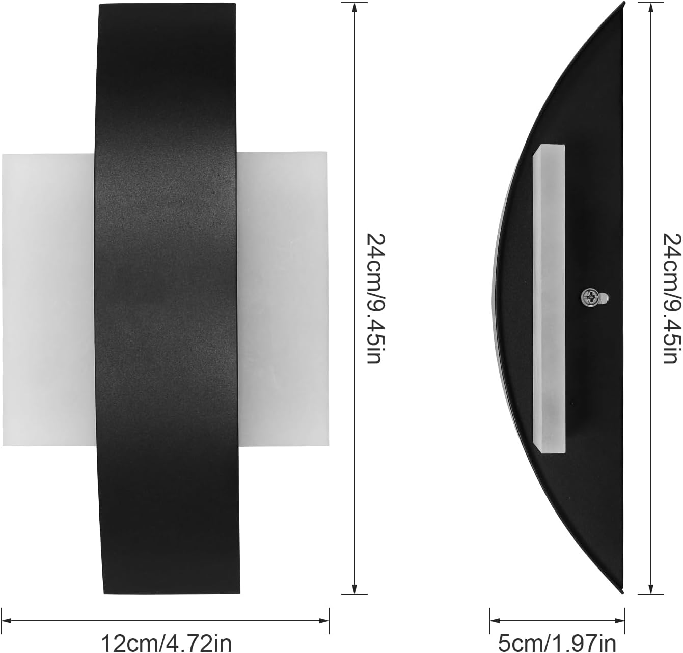 Wall Light - Black Acrylic Frame, Warm Light