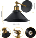 Wall Light - Black & Gold Metal Frame