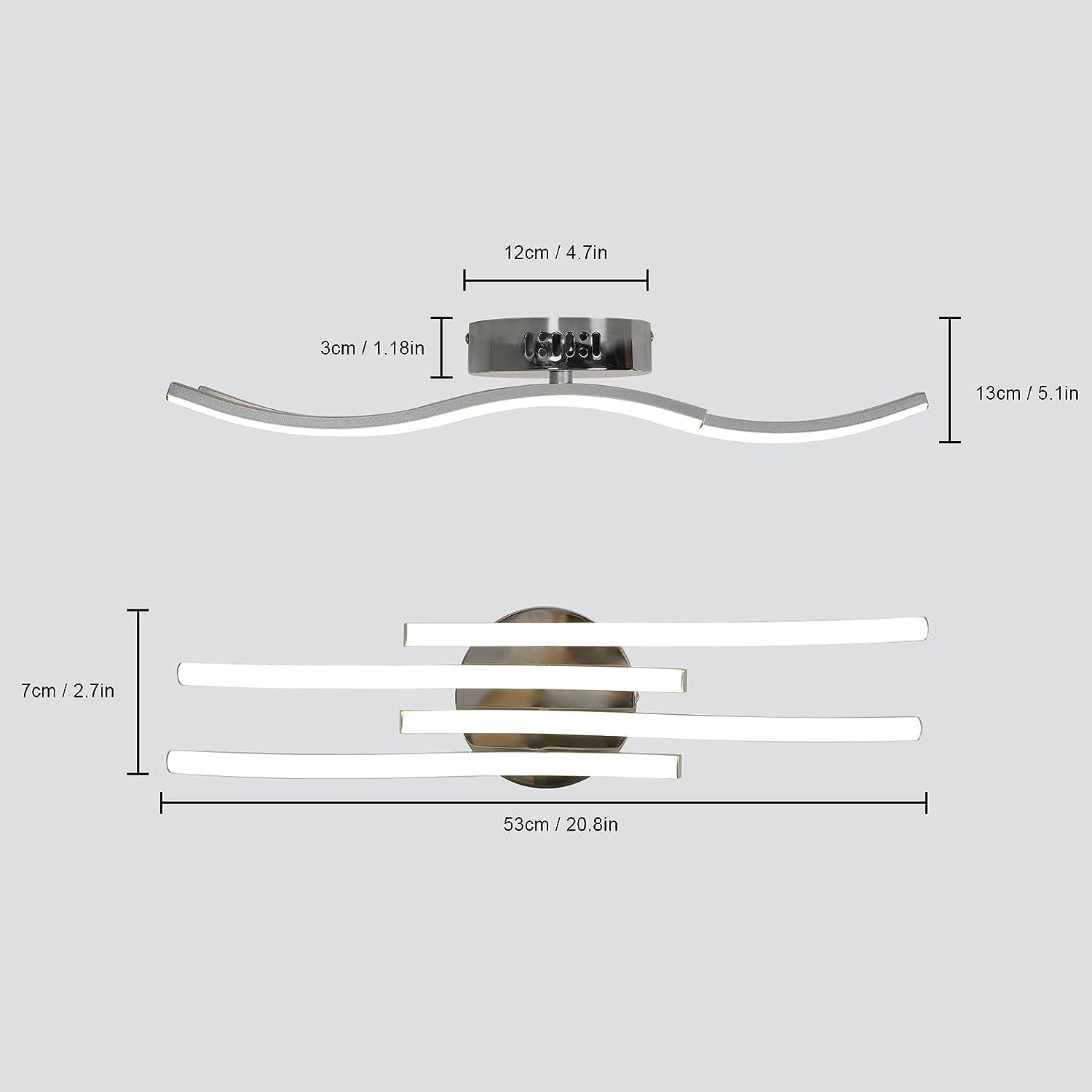 Ceiling Light - Silver Aluminium Frame, Natural Light