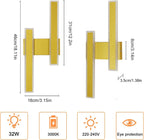 Wall Light - Gold Acrylic Frame, Warm Light