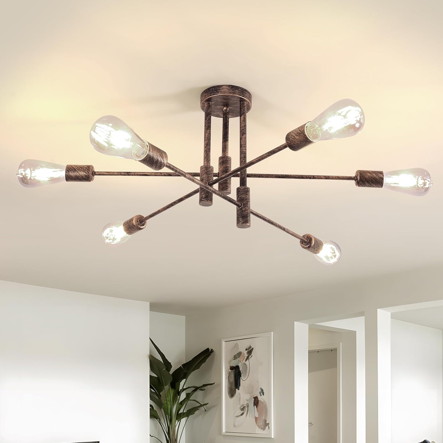 Ceiling Light - Gold Bronze Metal Frame