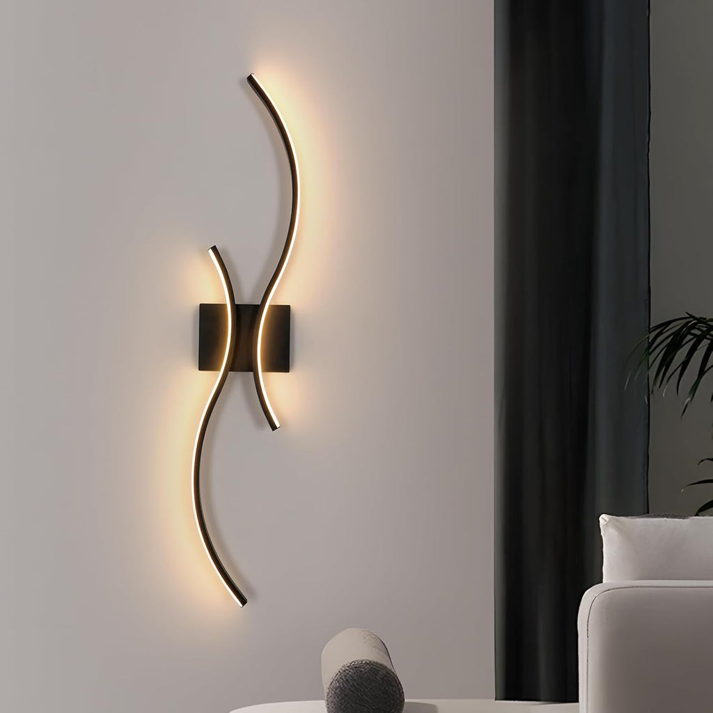 Wall Light - Black Aluminium Frame, Warm Light