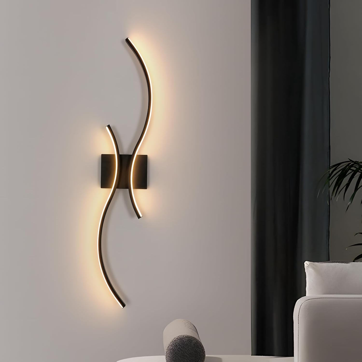 Wall Light - Black Aluminium Frame, Warm Light