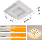 Ceiling Light - White Acrylic Frame, Warm Light