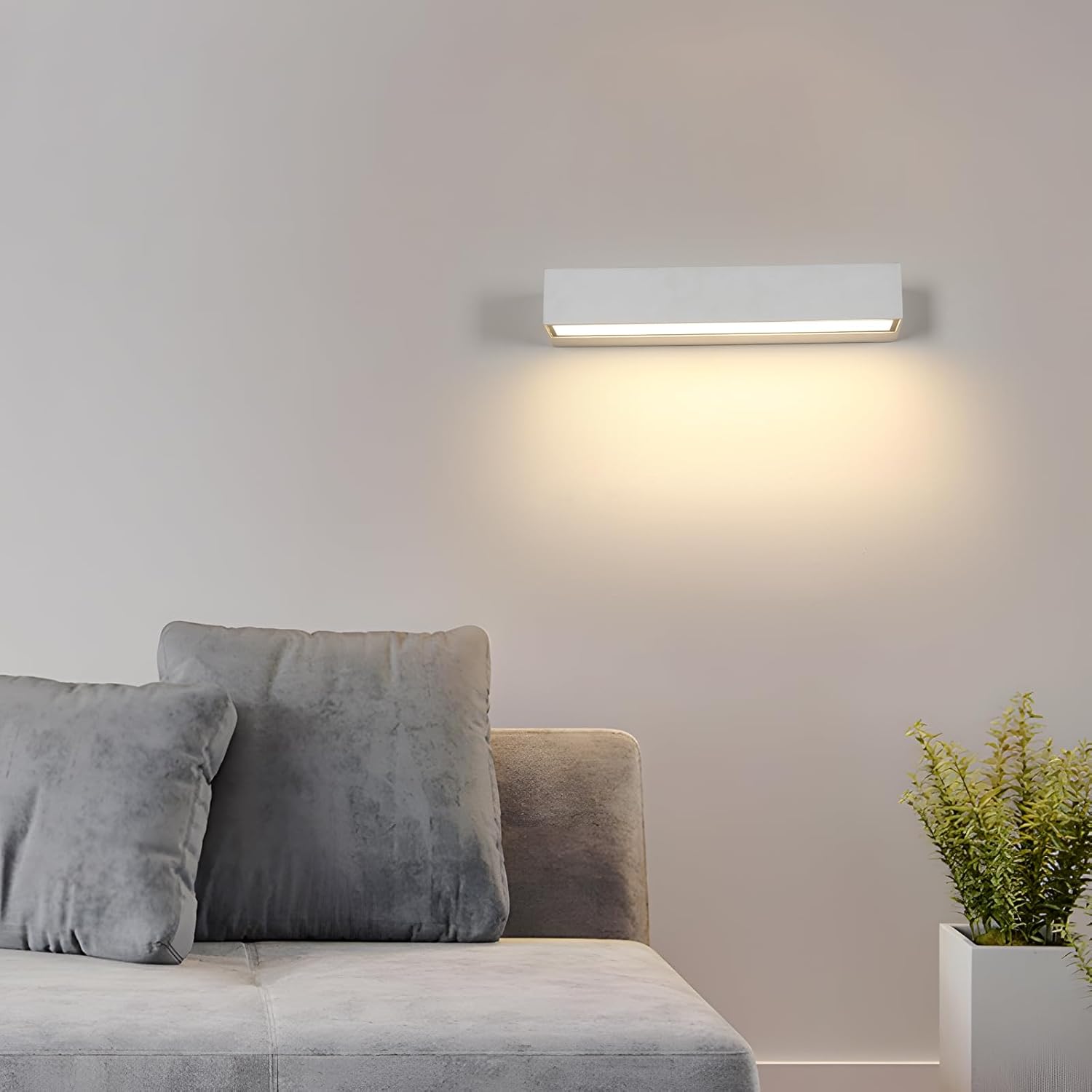 Wall Light - White Metal Frame, Warm Light