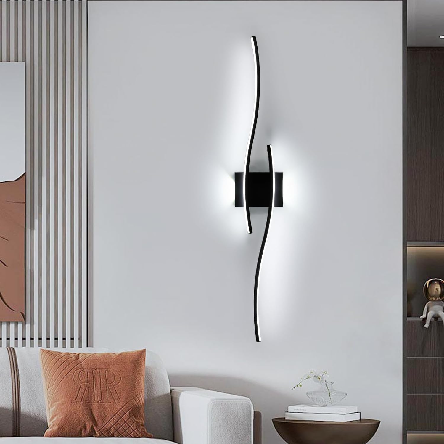 Wall Light - Black Aluminium Frame, White Light