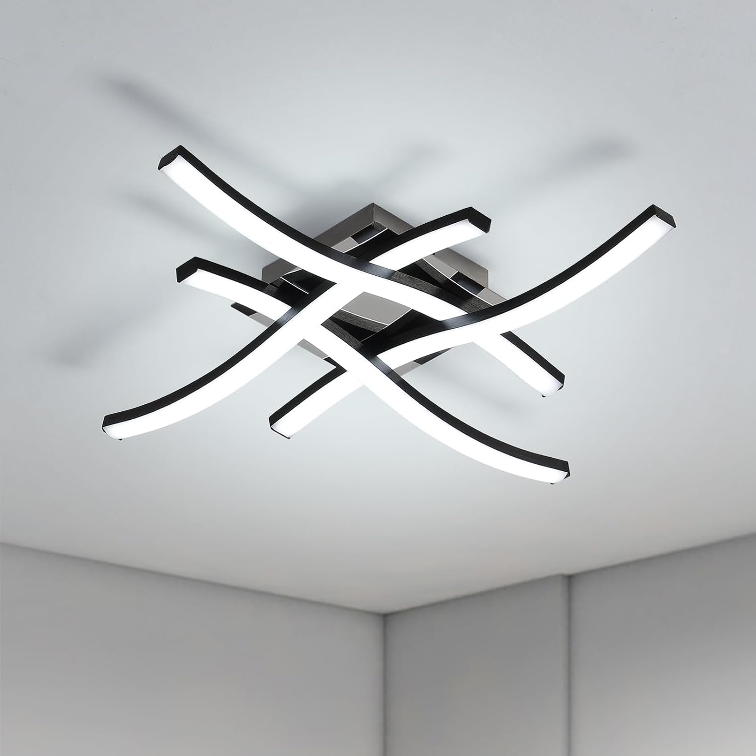 Ceiling Light - Black Aluminium Frame, White Light