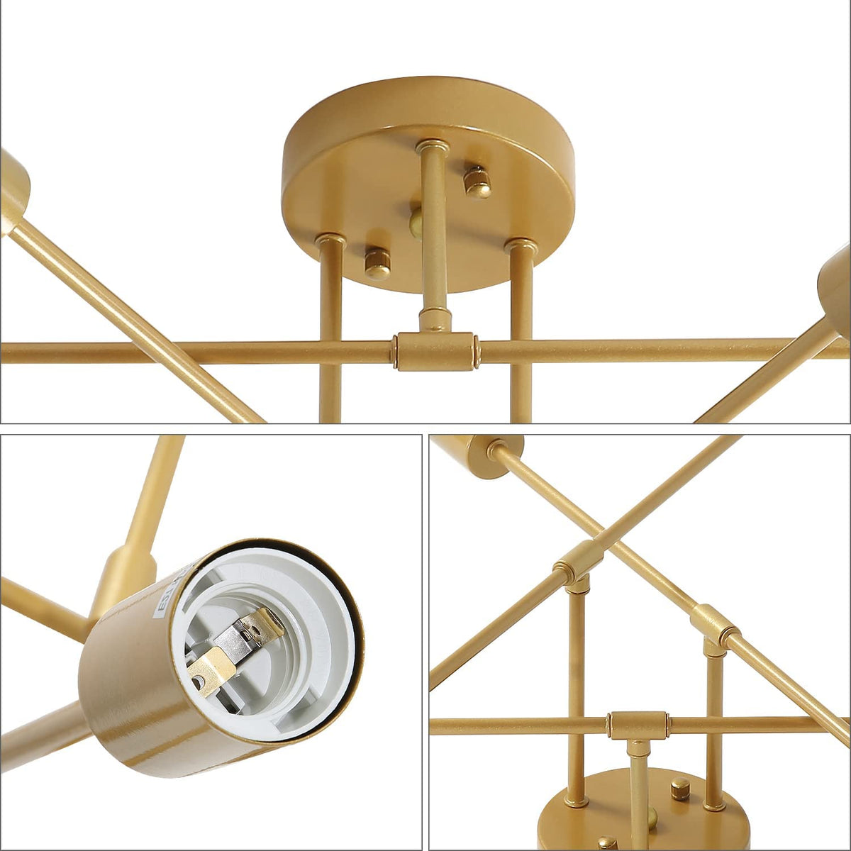Ceiling Light - Gold Metal Frame