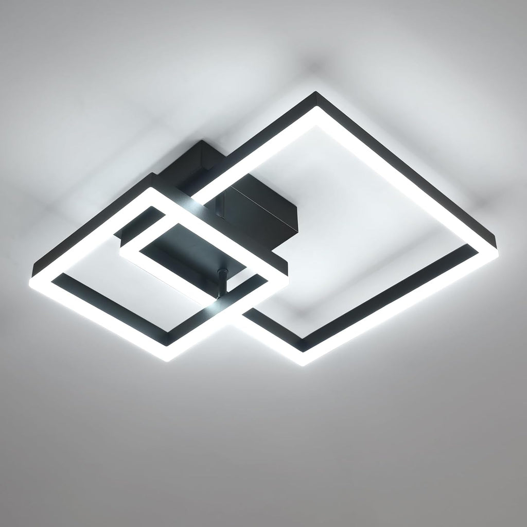 Ceiling Light - Black Acrylic Frame, White Light
