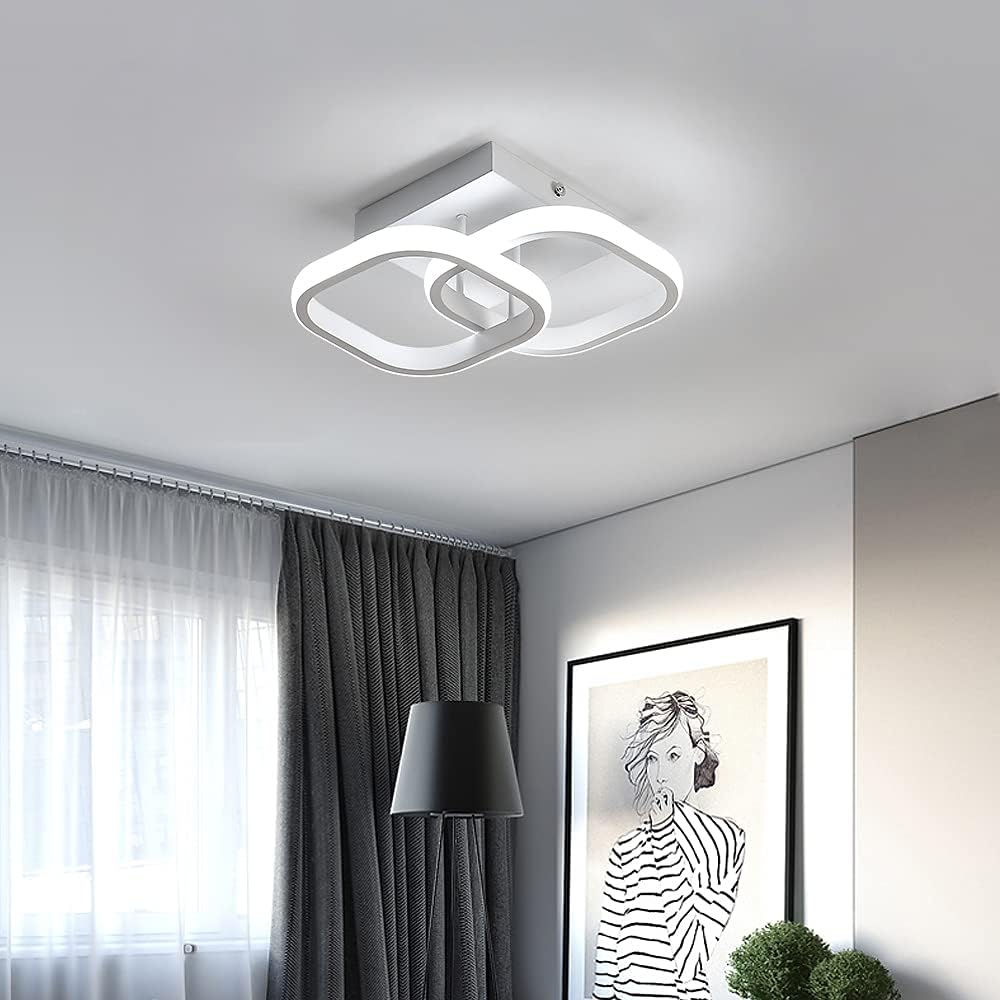 Ceiling Light - White Aluminium Frame, White Light