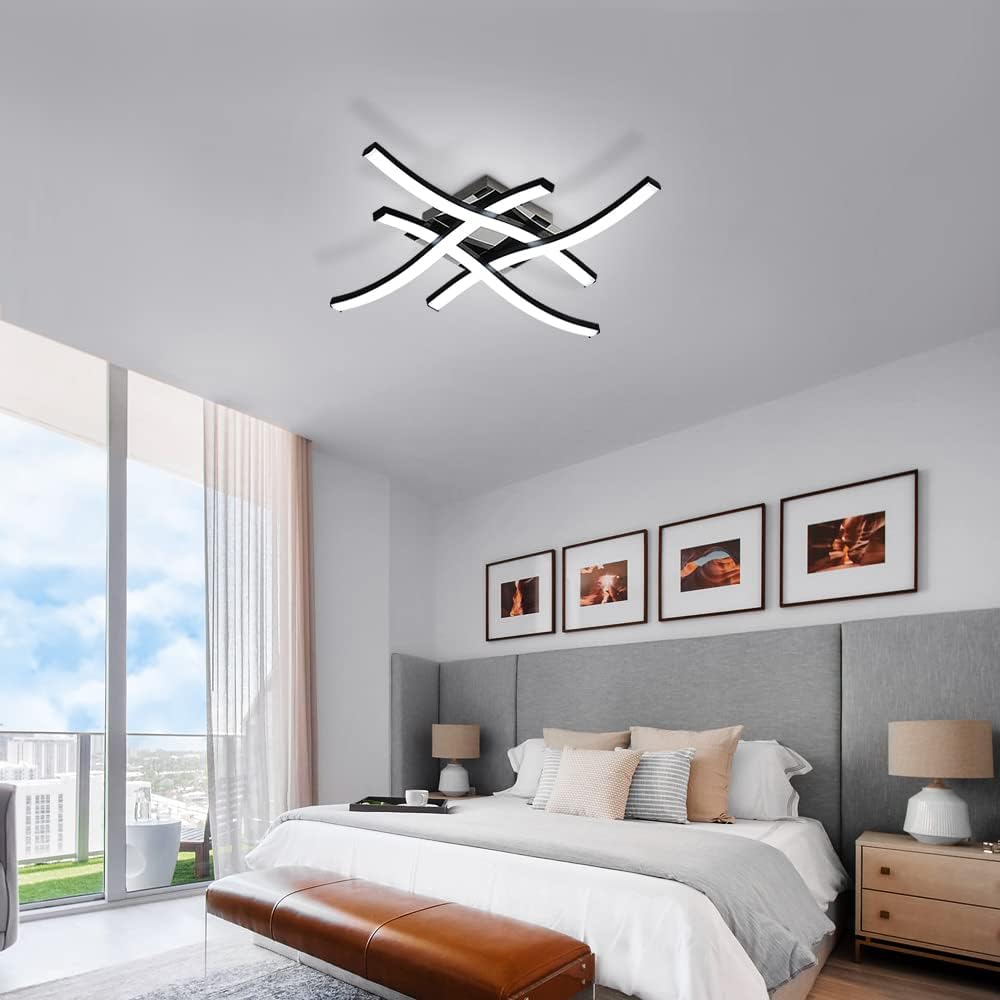 Ceiling Light - Black Aluminium Frame, White Light