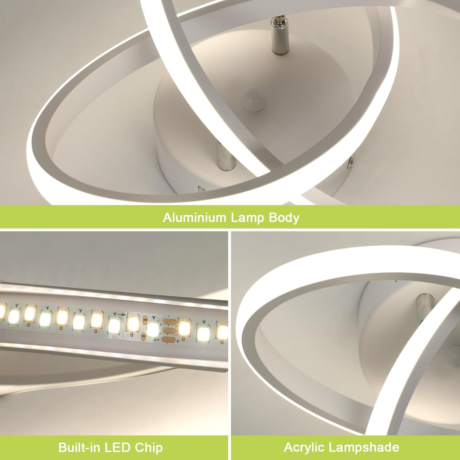 Ceiling Light - White Aluminium Frame, Natural Light