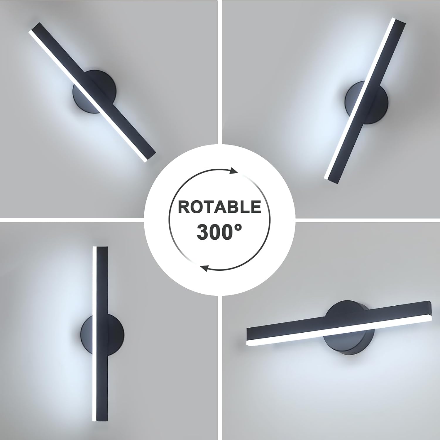 Wall Light - Black Acrylic Frame, White Light