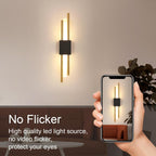 Wall Light - Black & Gold Acrylic Frame, Warm Light
