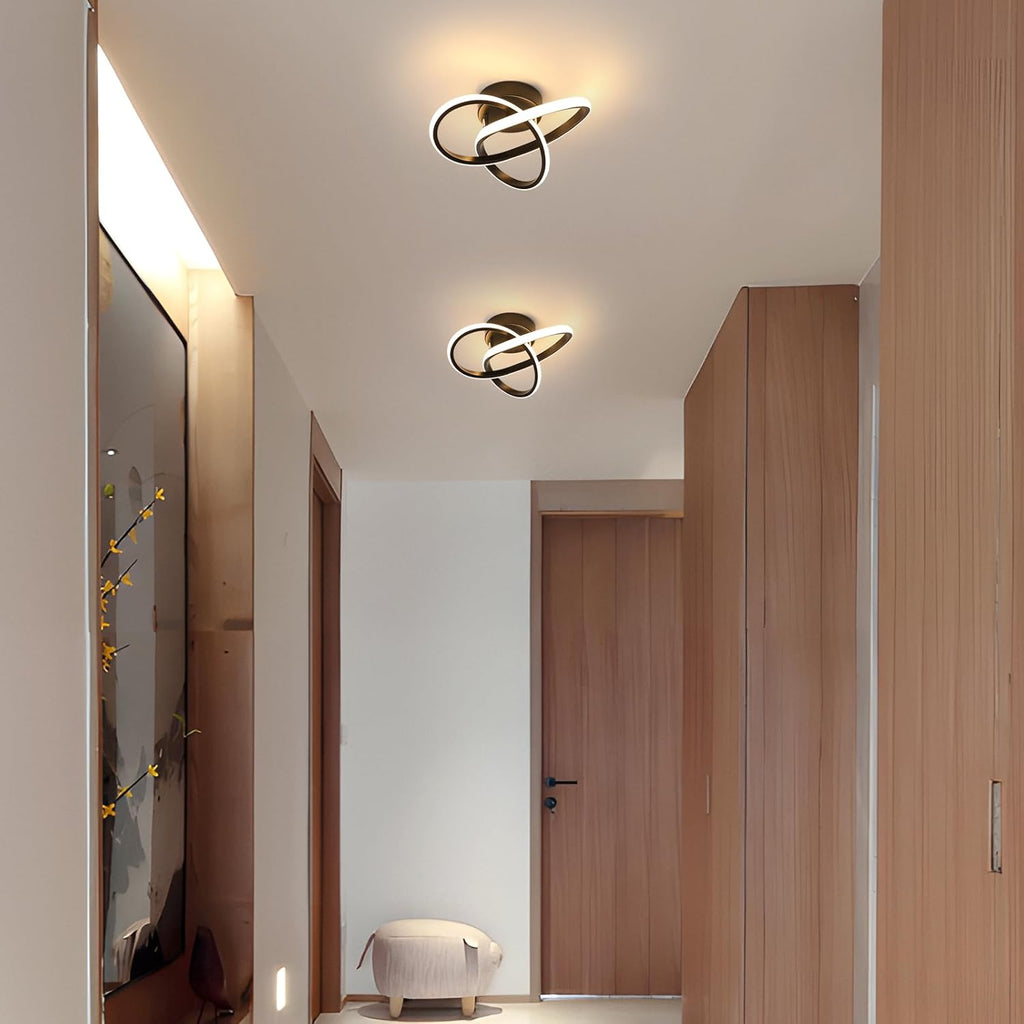 Ceiling Light - Black Aluminium Frame, Warm Light