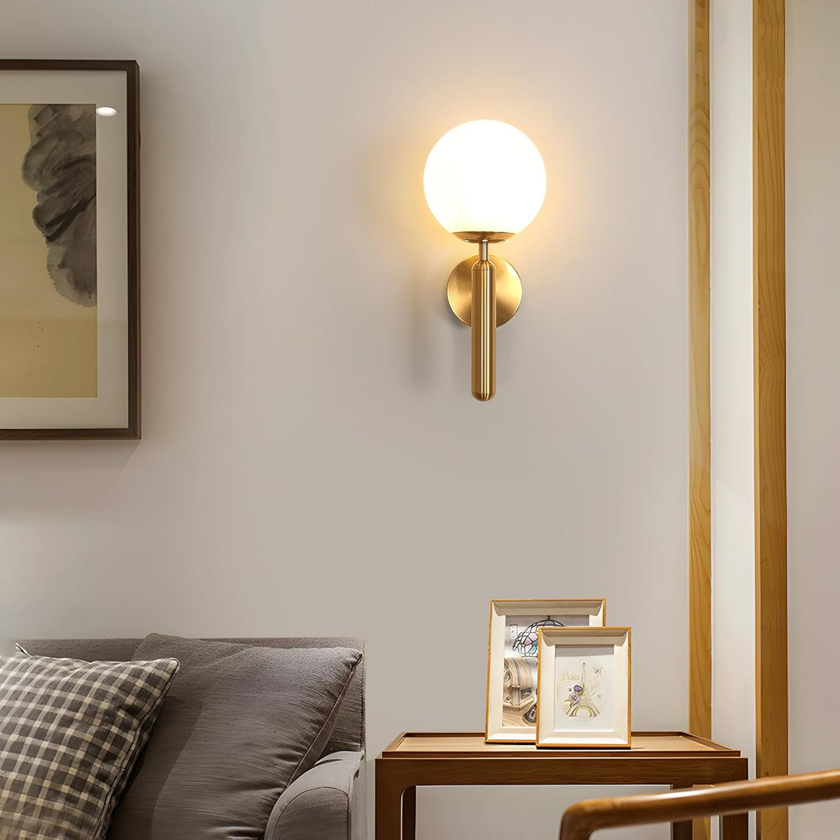 Wall Light - Gold Glass Frame