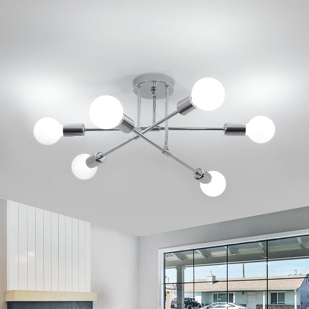 Ceiling Light - Chrome Metal Frame
