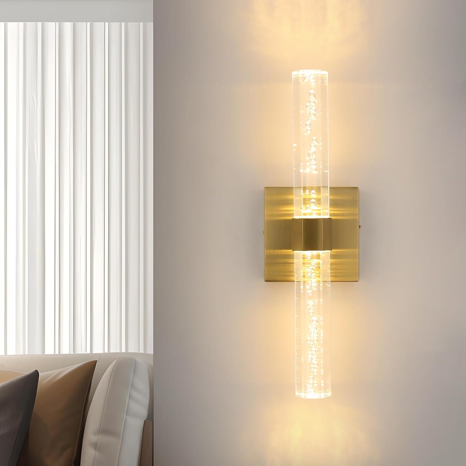 Wall Light - Gold Acrylic Frame, Warm Light