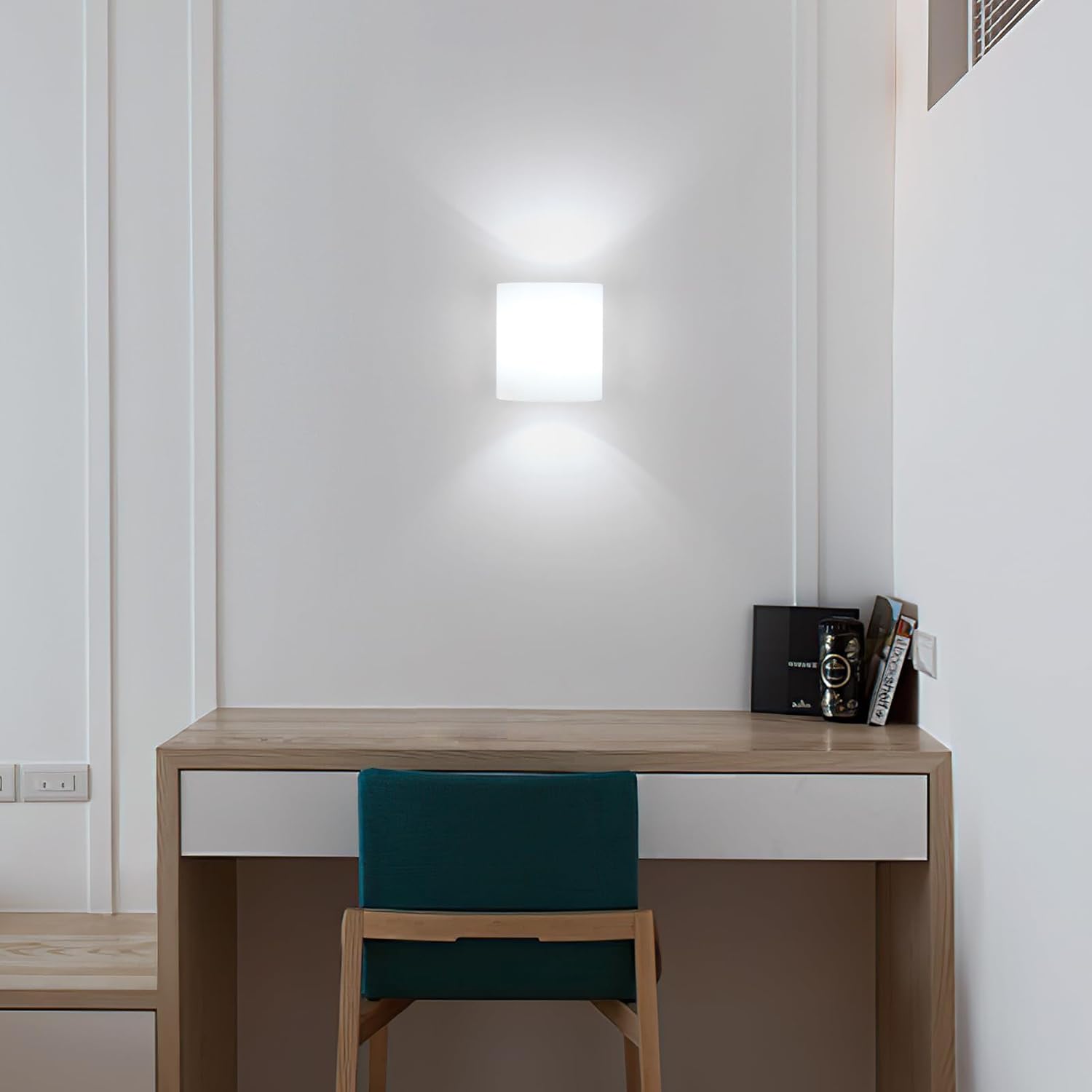 Wall Light - Wood Glass Frame, Tunable
