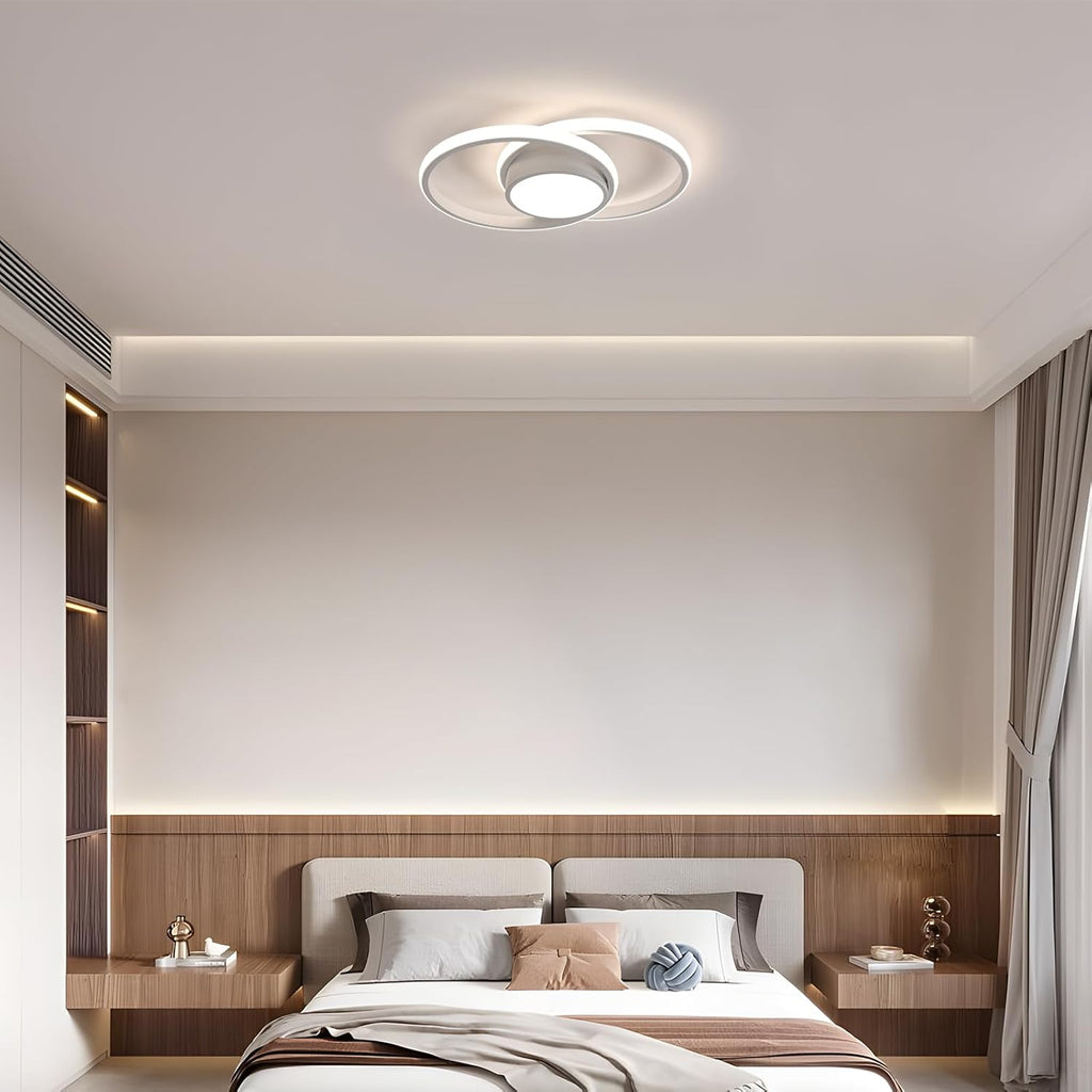 Ceiling Light - White Metal Frame, Natural Light