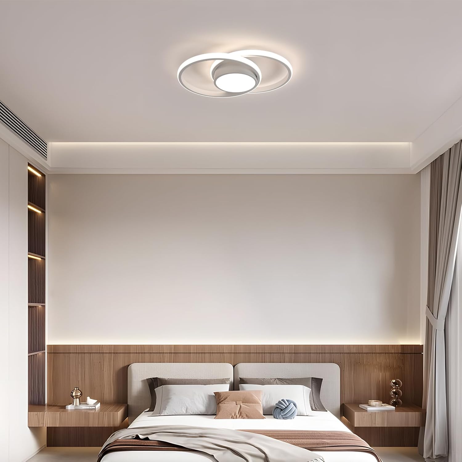 Ceiling Light - White Metal Frame, Natural Light