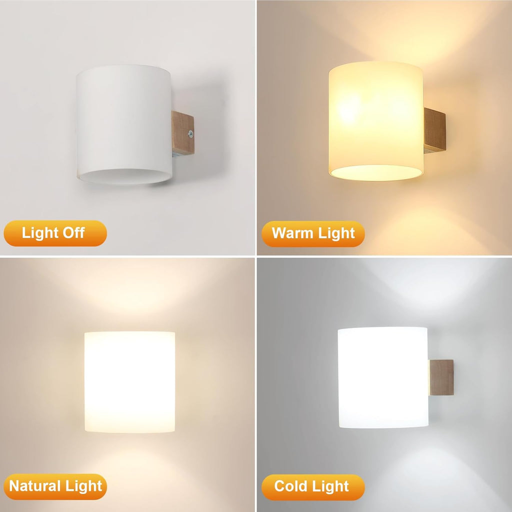 Wall Light - Wood Glass Frame, Tunable