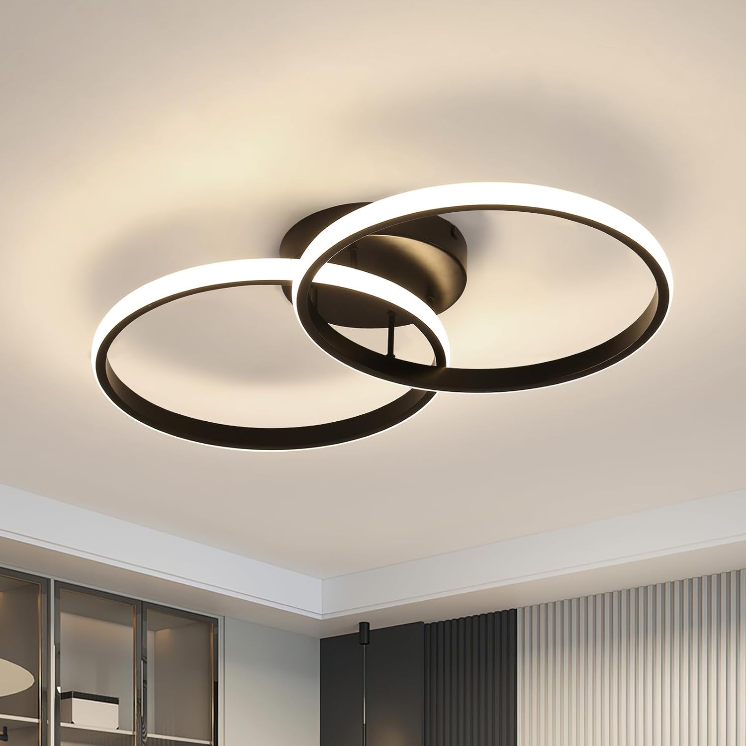 Ceiling Light - Black Aluminium Frame, Natural Light