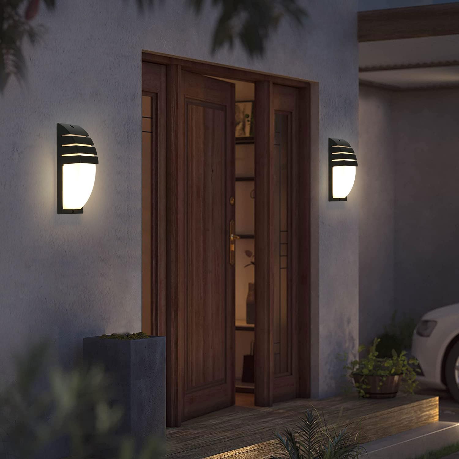 Wall Light - Black Aluminium Frame, Warm Light