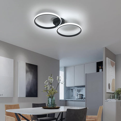 Ceiling Light - Black Aluminium Frame, White Light