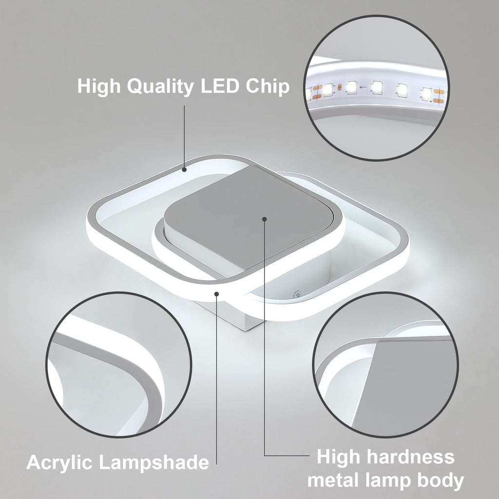 Ceiling Light - White Aluminium Frame, Tunable and Dimmable
