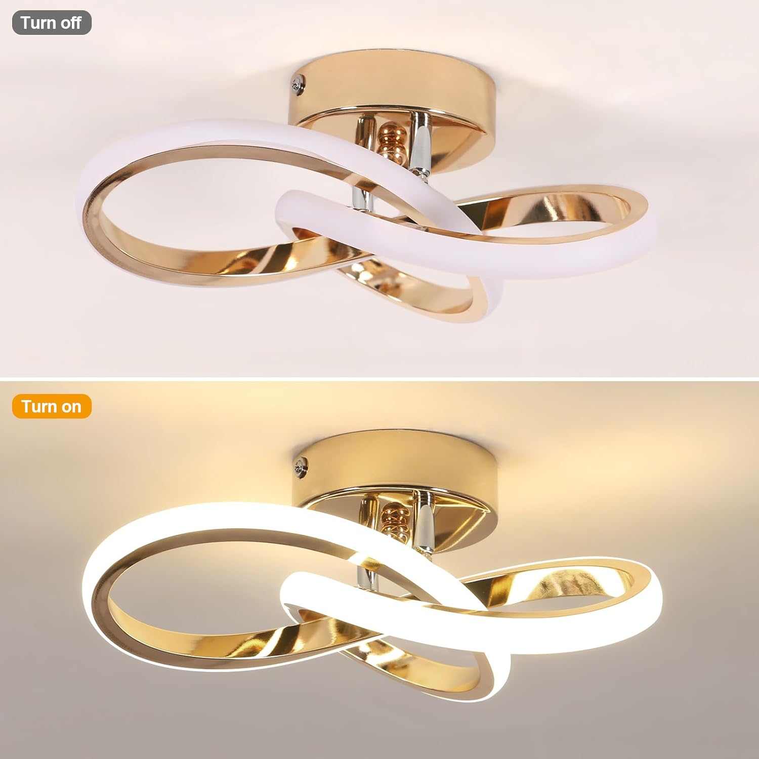 Ceiling Light - Gold Aluminium Frame, Natural Light