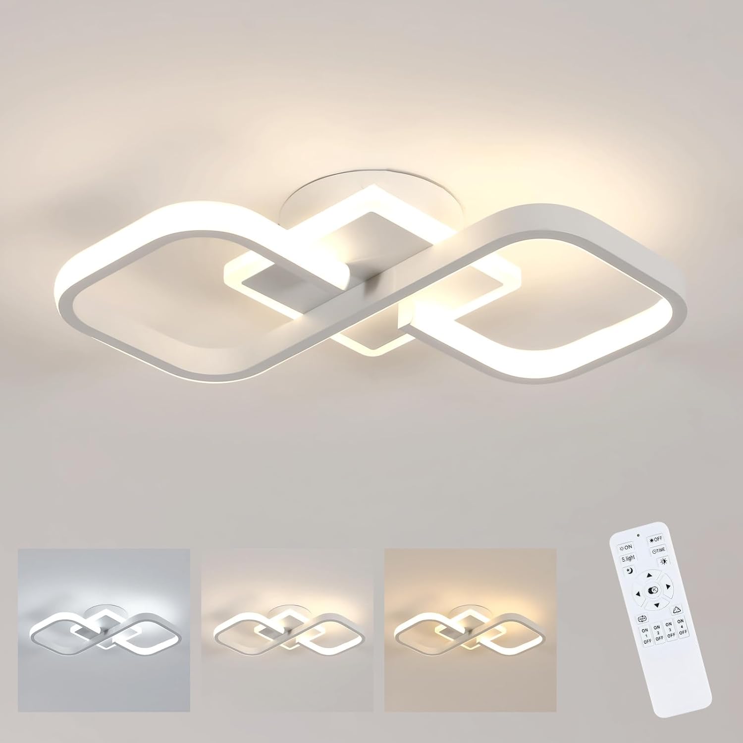 Ceiling Light - White Acrylic Frame, Tunable and Dimmable