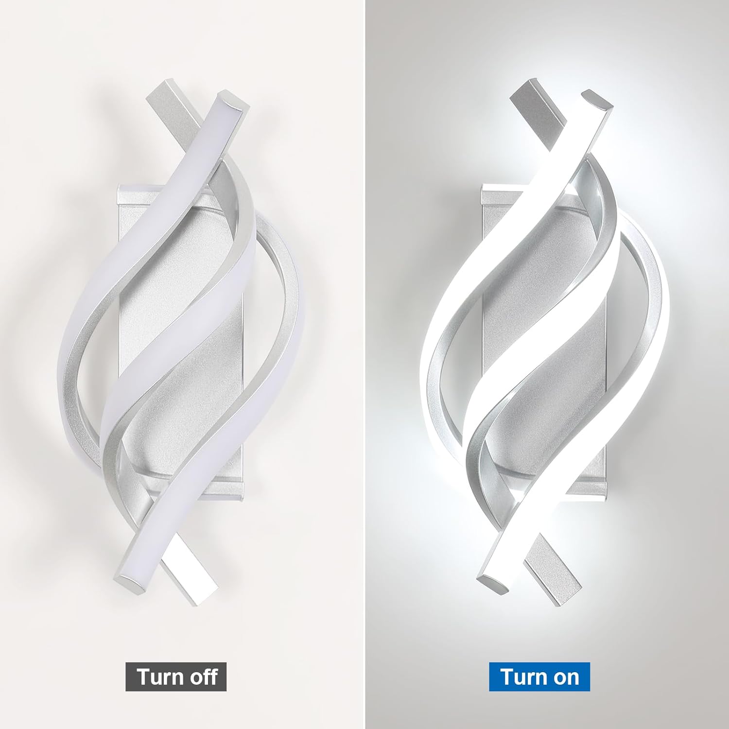 Wall Light - Silver Aluminium Frame, White Light
