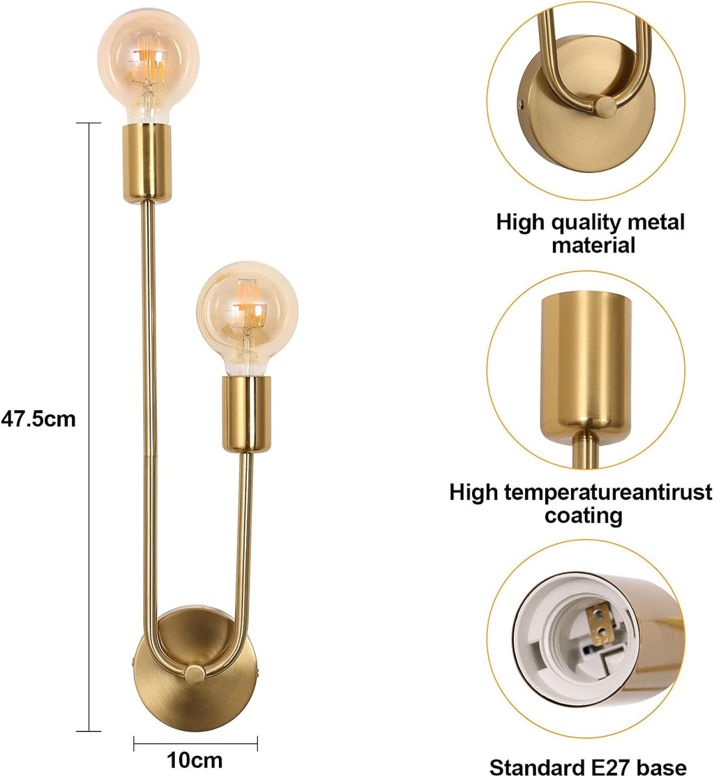 Wall Light - Gold Metal Frame