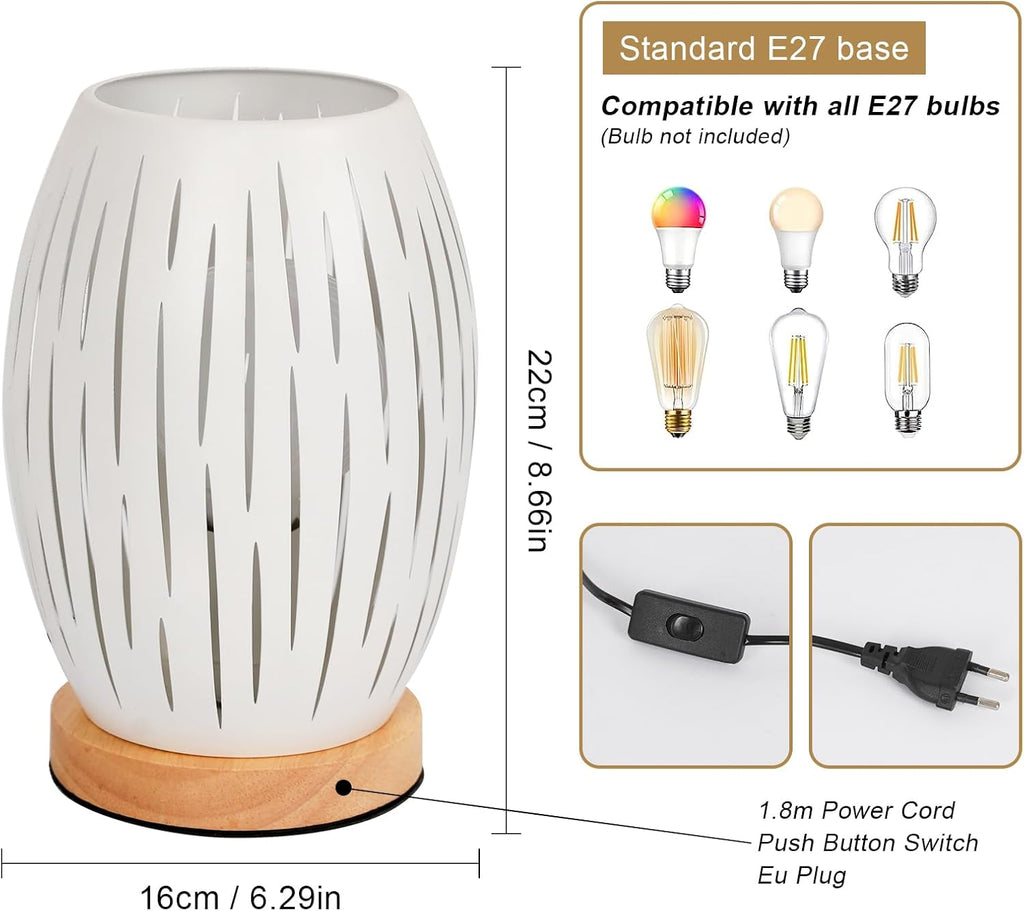 Table Lamps - White Metal Frame