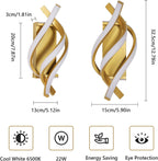 Wall Light - Gold Aluminium Frame, White Light
