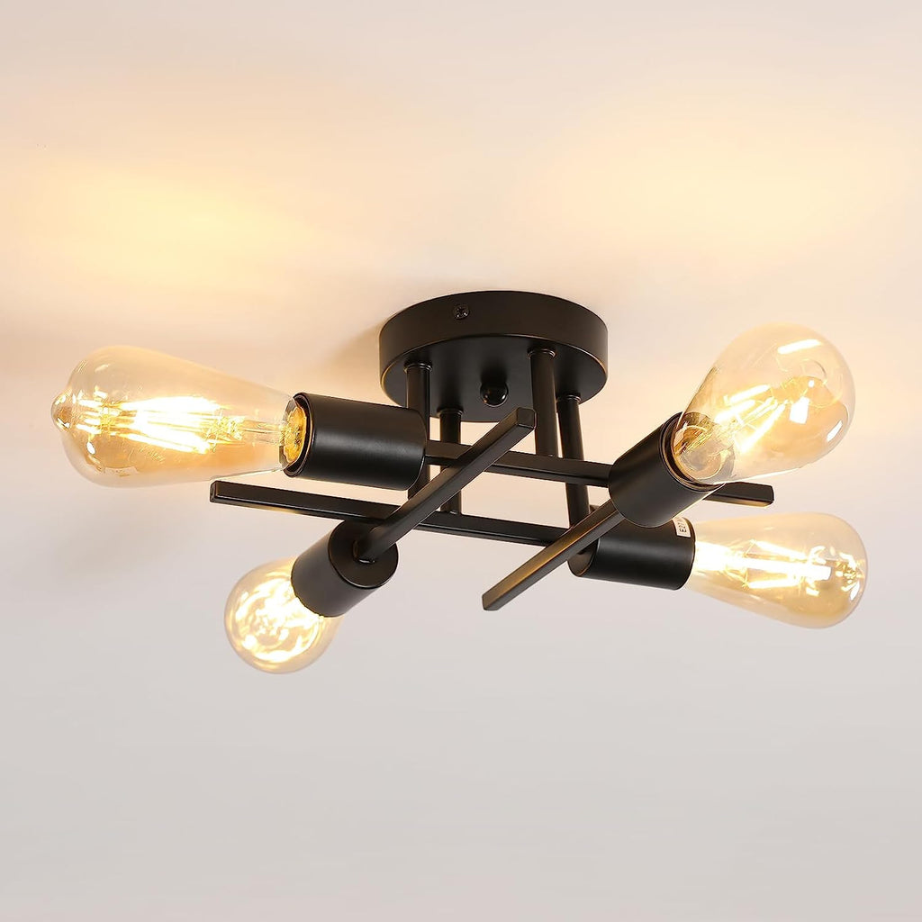 Ceiling Light - Black Metal Frame