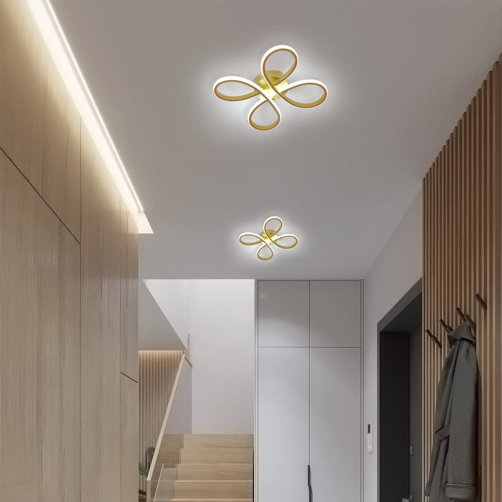 Ceiling Light - Gold Aluminium Frame, White Light