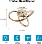 Ceiling Light - Gold Aluminium Frame, White Light