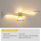 Wall Light - Gold Aluminium Frame, Warm Light