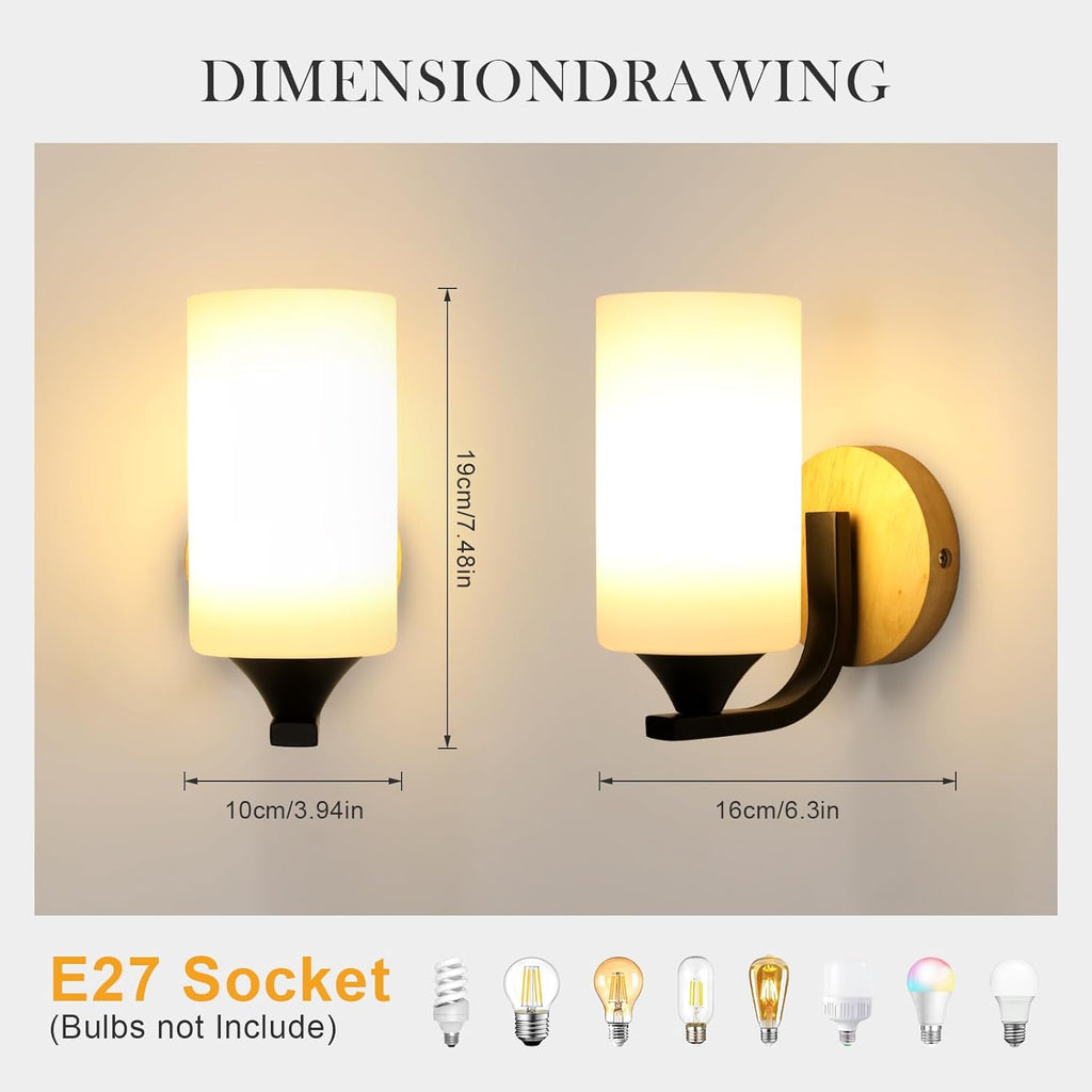 Wall Light - Wood Glass Frame